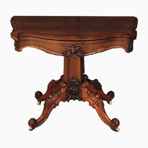 Rosewood Serpentine Card Tables, Set of 2