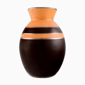 Vase Modèle D1818 Art Déco en Céramique Émaillée de Boch Freres Keramis