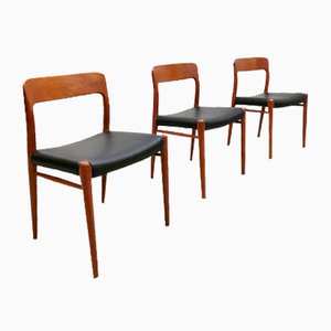 Sillas de comedor Mid-Century de Niels O. Møller para JL Møller Møbelfabrik. Juego de 3