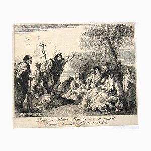 Giovanni Domenico Tiepolo - La predicación de San Juan Bautista - Aguafuerte de Tiepolo - Siglo XVIII