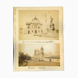 Vista antigua de la ciudad de Guatemala - Impresión vintage - década de 1880