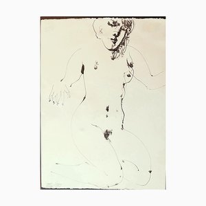 Emilio Greco - Nude - Dibujo de tinta china de Emilio Greco - 1973