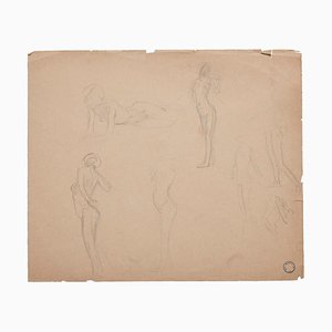 Charles Lucien Moulin - Figures de Femmes - Dessin au Crayon - Début 20ème Siècle