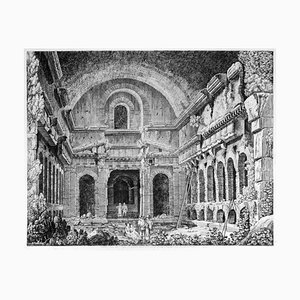 Luigi Rossini - Veduta di un antico tempio ... - Acquaforte - 1826