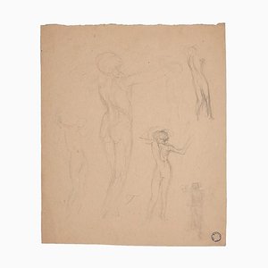 Charles Lucien Moulin - Figures de Femmes - Crayon - Début 20ème Siècle