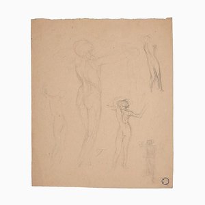 Charles Lucien Moulin - Figures of Women - Pencil - Early 20th-Century