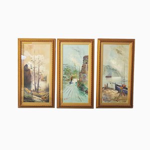 Paintings, Oil on Canvas, Moretti, 1970, Set of 3