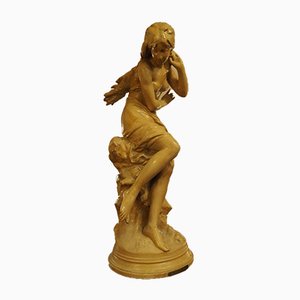 Sculpture en Plâtre Verni, La Vague de Mathurin Moreau, Prix De Rome