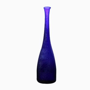 Bouteille en Verre de Murano Bleu Cobalt de Seguso, 1960s