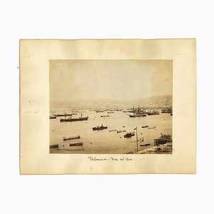 Vista desconocida, antigua de Valparaíso, Chile, década de 1880