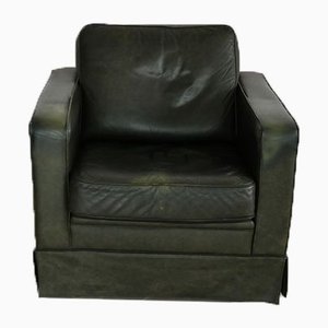 Club chair vintage in pelle verde