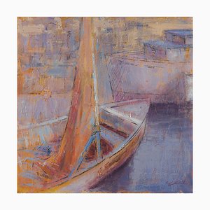 Renato Criscuolo, Boats, Oil on Canvas