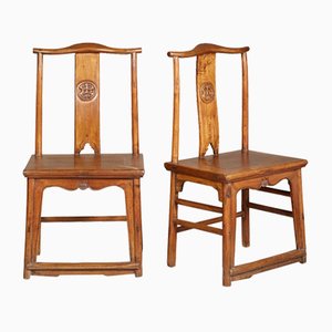 Set of Antique Yoke-Back Side Chairs
