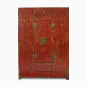 Antiker Qinghai Rot Lackierter Schrank