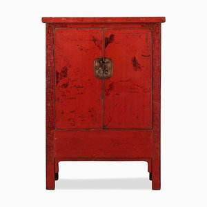 Vintage Red Lacquered Armoire