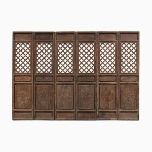 Antique Lattice Door Panels, Set of 6