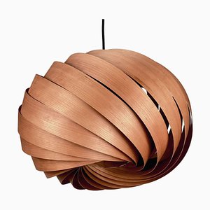 Lampe à Suspension Quiescenta en Bois de Cerisier par Gofurnit