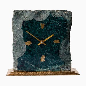 Horloge de Table en Marbre avec Socle en Laiton par Kienzle pour Kienzle International, Allemagne