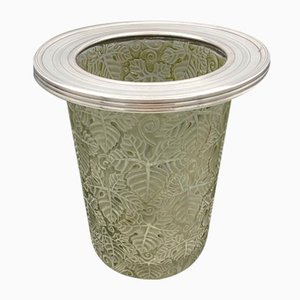 Vintage Ice Bucket with Leaf & Vine Decorations by R. Lalique