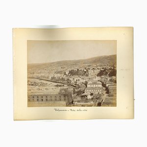 Inconnu, Vue Antique de Valparaiso Chile, Photo Originale Vintage, 1880s