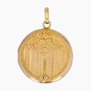 20th Century French 18 Karat Rose Gold Medallion Pendant