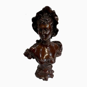 Mujer de bronce con sombrero de Meslais, principios del siglo XX