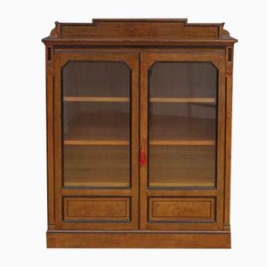 Victorian Glazed Pollard Oak Bookcase from H. Ogden
