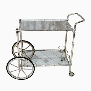 Vintage French Faux Bamboo Drinks Cart