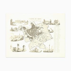 Carte de la Rome Antique, Alessandro Lescano, 1848