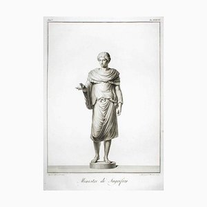 Acquaforte, Incisione originale, 1794. Agostino Tofanelli, Ministro dei sacrifici