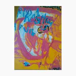 Brigitte Mathé, Graffitti, 2019, Oil on Canvas