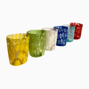 Vintage Italian Murano Glass Primavera Drinking Set by Maryana Iskra & Alessandro Maso for Ribes Studio, Set of 6