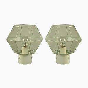 Mid-Century Metal & Glass Flush Mounts with Octagon Design from Limburg, 1960s, Set of 2