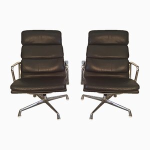 German EA215 Aluminum Group Soft Pad Lounge Chairs by Charles & Ray Eames for Herman Miller, 1970s, Set of 2