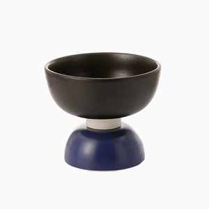 Black and Blue Footed Bowl by Ettore Sottsass for Bitossi, 2015