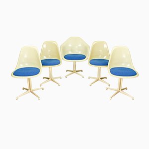 4 La Fonda Chairs and 1 La Fonda Armchair in Fiberglass by Charles and Ray Eames for Herman Miller, 1961, Set of 5