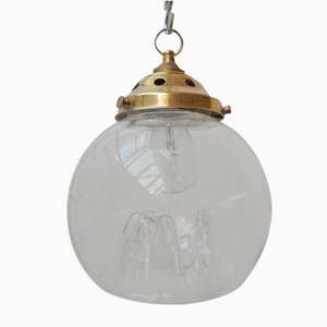 Lámpara colgante italiana Mid-Century de vidrio de montaña de vidrio soplado