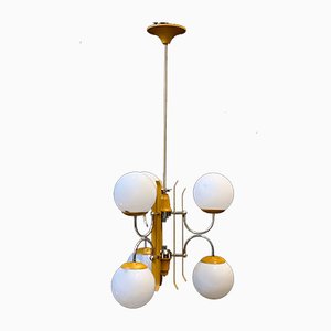 Yellow Ceiling Lamp from Stilnovo, 1950s