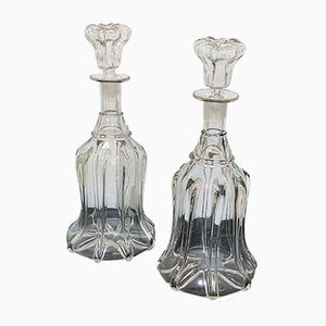 English Glass Bottles, Set of 2