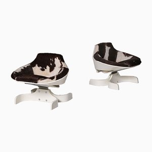 Italian Plywood 'Sella 1001' Lounge Chairs by Joe Colombo for Comfort, 1963, Set of 2