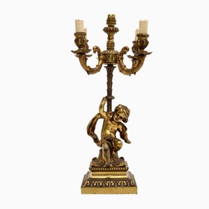 Antique French Gilt Metal Table Lamp