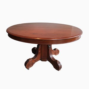 Kubanischer Ovaler Tisch aus Mahagoni mit Verlängerungen