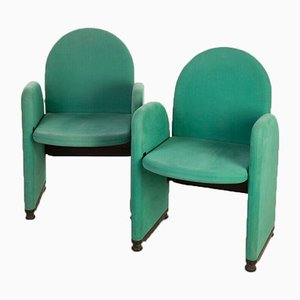 Vintage Stühle mit Grünem Bezug von Gufram, 1980er, 2er Set