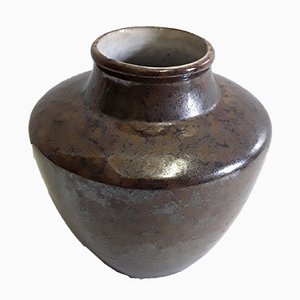 Vaso nr. 544 vintage in ceramica grigio-marrone di Ceramano, anni '60