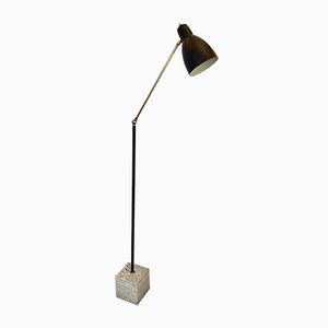 Mid-Century Italian Brass & Lacquered Metal Floor Lamp from Stilnovo, 1950s