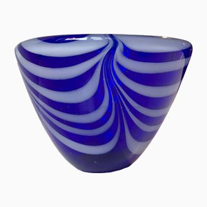 Bol Spiral Moderniste Bleu par Vicke Lindstrand pour Kosta Boda, 1960s