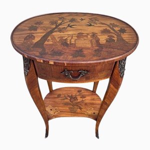 Antiker Nierenförmiger Tisch mit Intarsien