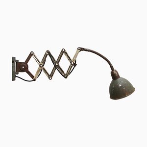Vintage Industrial Gray Metal Scissor Wall Lamp