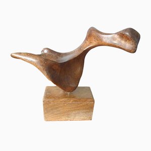 Mid-Century Abstract Wood Sculpture by J.W.Chandler