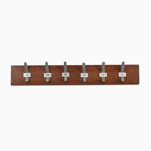 Vintage School Coat Rack with 6 Hooks